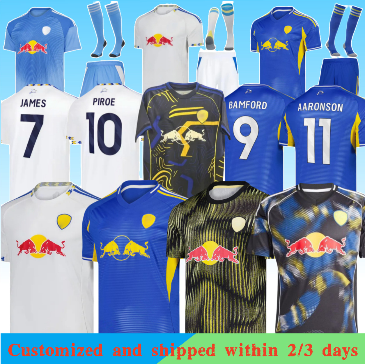 25 26 Leeds Unitedd fans player AMPADU Llorente leeds football shirt Soccer Jerseys STRUIJK RODON ROTHWELL BAMFORD PIROE AARONSON MATEO JOSEPH Uniforms Men Kids