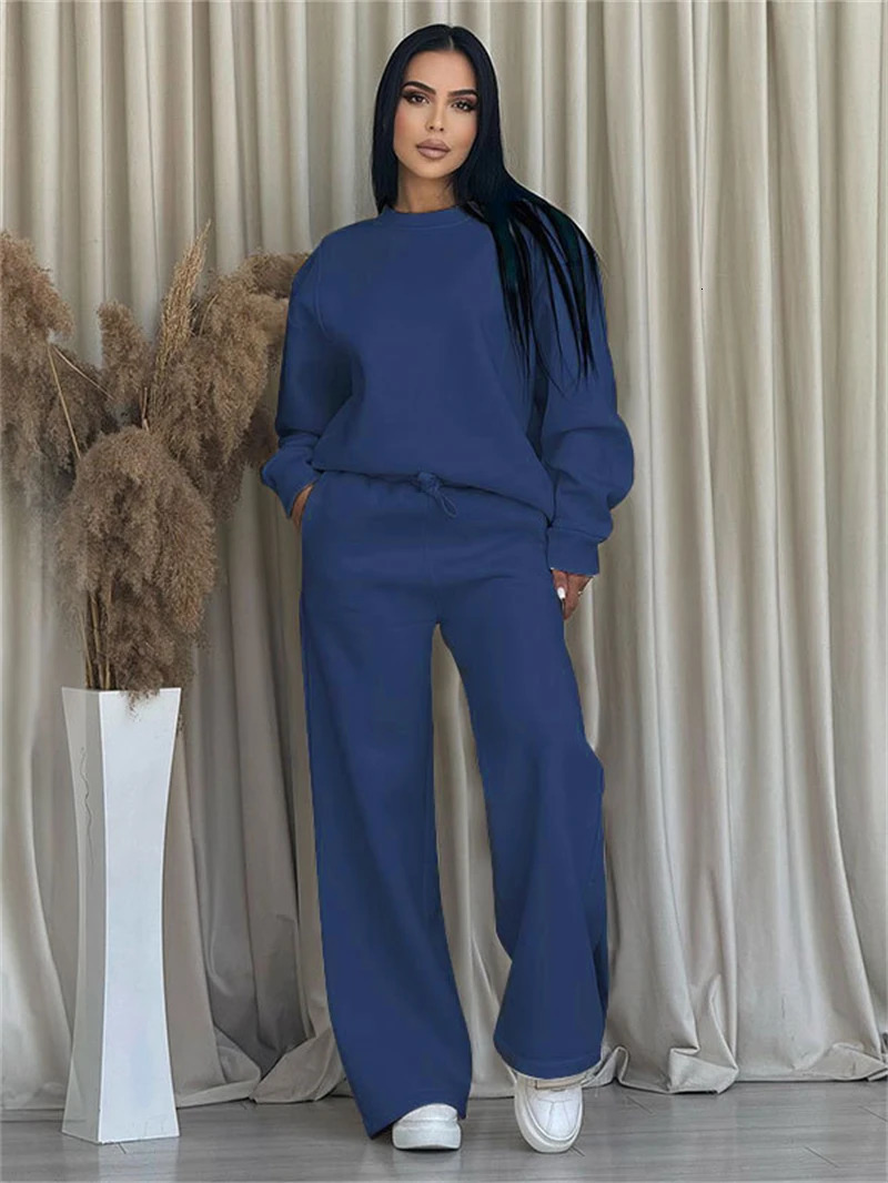 Streetwear 2 Piece Sets Women Outfit Fall Clothes Pullover Sweatshirt Top and Pants Casual Sweatsuits Woman 250818