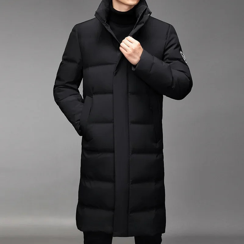 Long Down Coat Men Jacket Coats Parkas Windproof Thick Padding Padded Winter Warm Stand Up Collar Male 250818