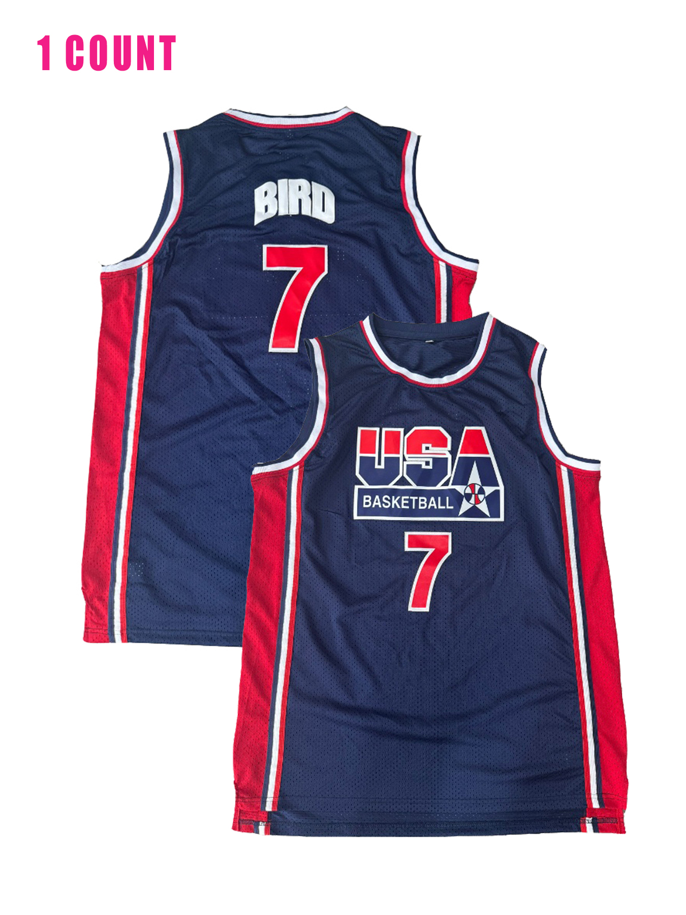 In Stock Basketball Jersey Team Usa 1992 Larry Bird John Stockton Johnson White Navy Gift 100% Stitched Embroidered Retro Classic Sportswear Jersey