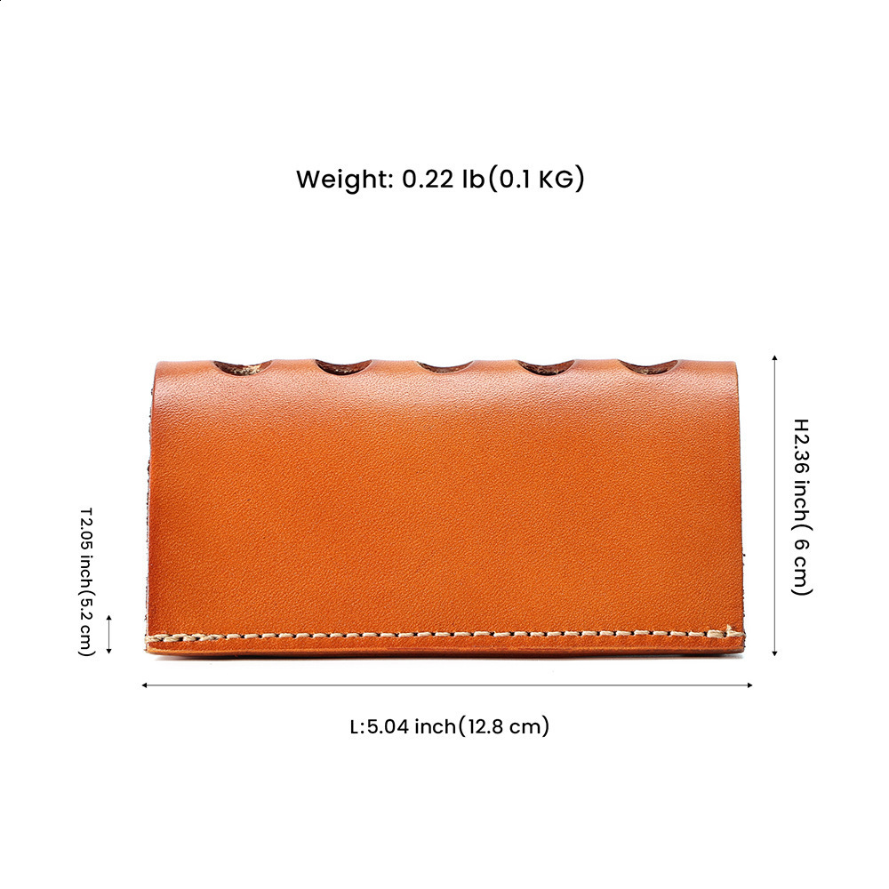 Handmade Genuine Leather Pen Holder Multifunctional Vegetable Tanned Leather Cowhide Pen Insert Storage Creative Office Ornament Makeup Brush 250818