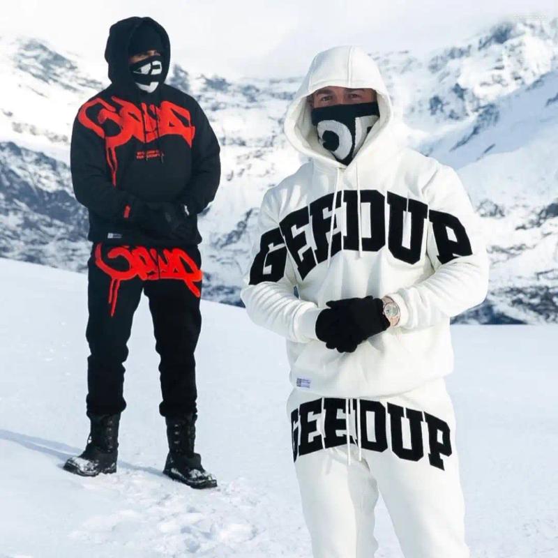 Men's Hoodies GEEDUP ClothesFashion Vintage Letter Harajuku Gothic Hip Hop Graphic Oversized Sweatshirts Casual Jacket