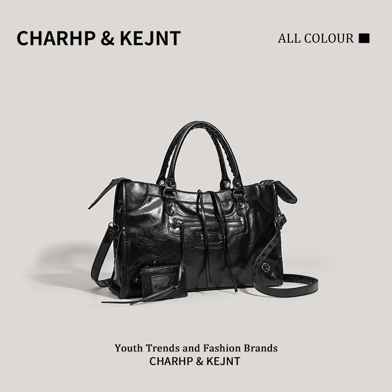 Rivet Motorcycle Bag High-End Feel Baidu Fashion Single Shoulder Crossbody Handbag for Women ddmymoon