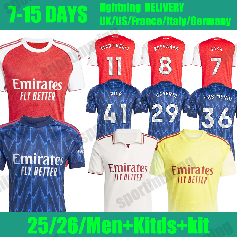 25 26 arsenalfootball kits MARTINELLI #11 LEWIS-SKELLY #49 NWANERI #22 white #4 2025 Football Shirt Men Kids Sets Kit