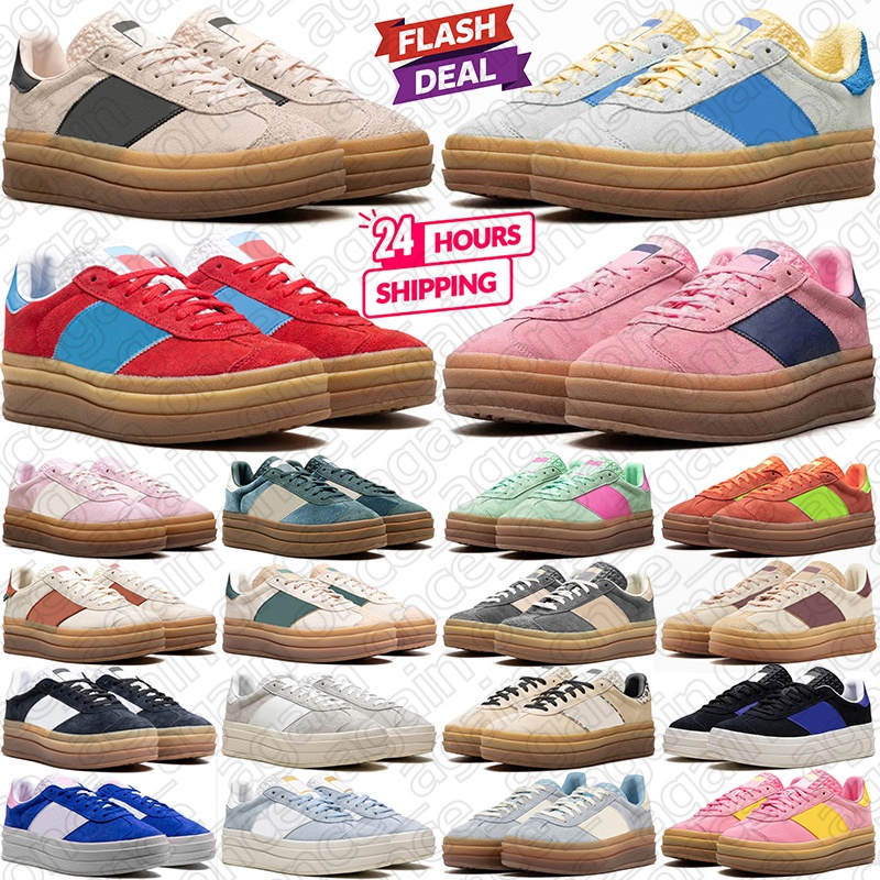 Free Shipping Designer Sneakers Gazells Bold chaussure for Mens Trainers Core Black Pink Glow Almost Blue Yellow women scarpe Plate-forme casual luxury hotsale