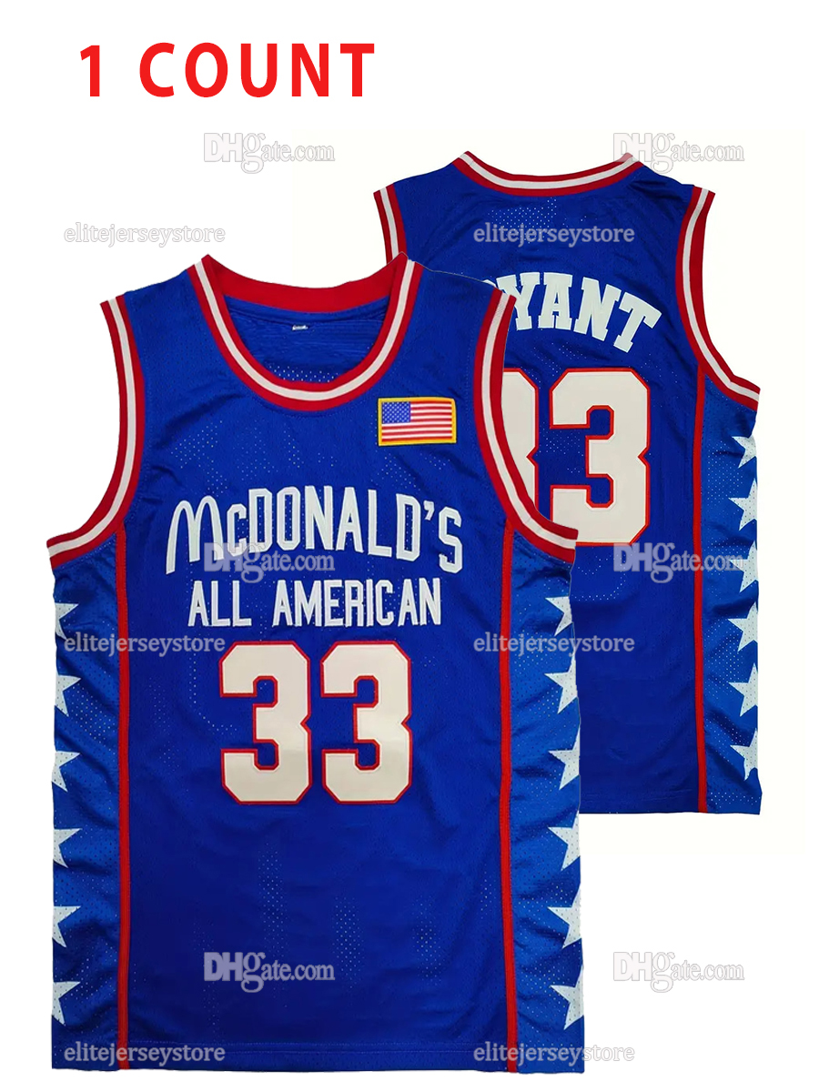 In Stock McDonald'S All American 33 BYANT 15 Cater Basketball Jersey Gift 100% Stitched Embroidered Letter Number Design Retro Classic Sportswear