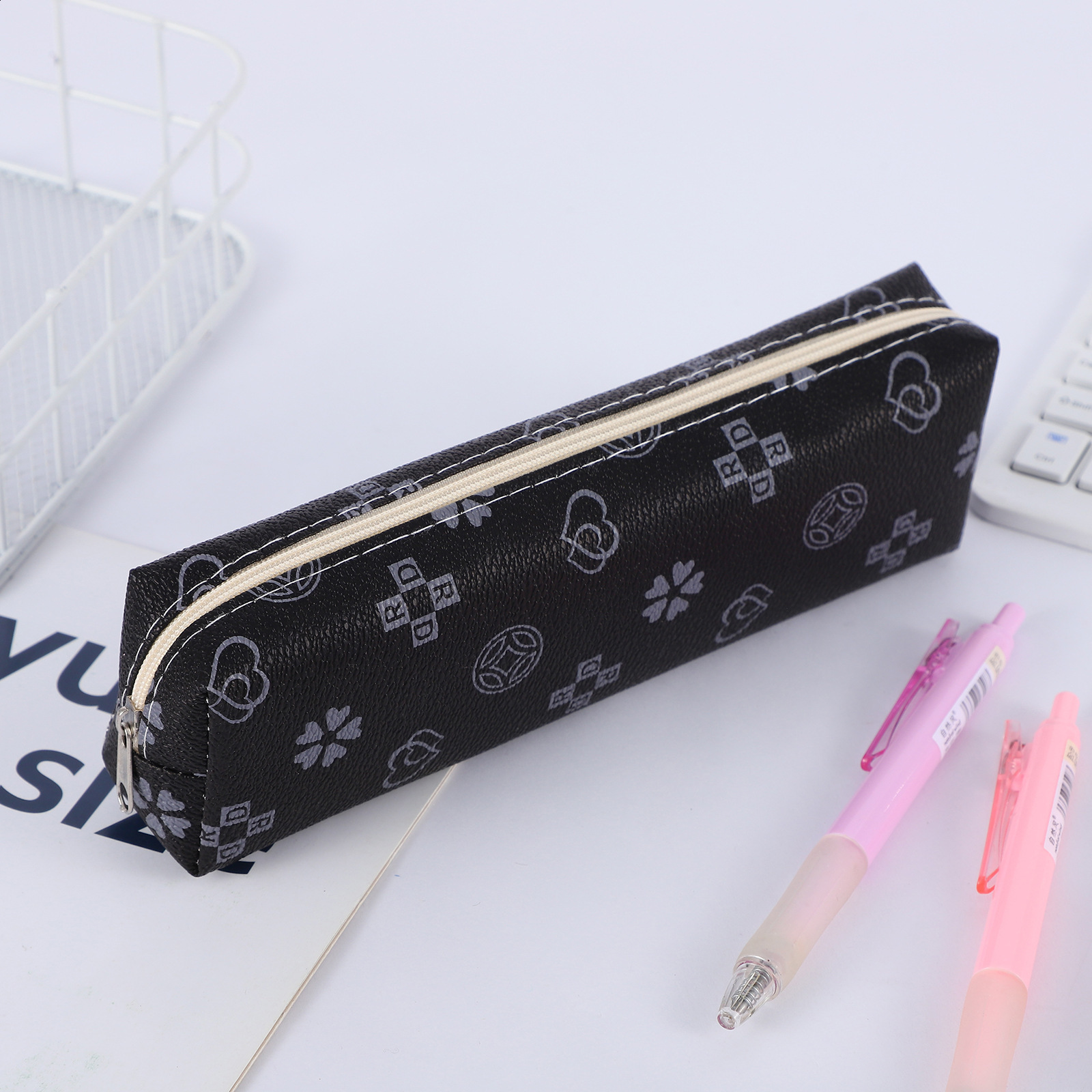 Creative Style Pencil Case Multi-color Pattern Cover Stationery Bag Wear-resistant Large Capacity Stationery Storage Bag 250818