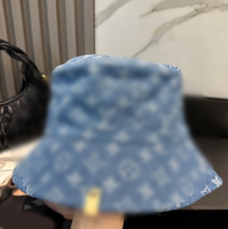 Fashion LoisVuton bucket hat for women, denim bucket hat, designer beach brim hat, casquette luxury men's sunshade bucket hat