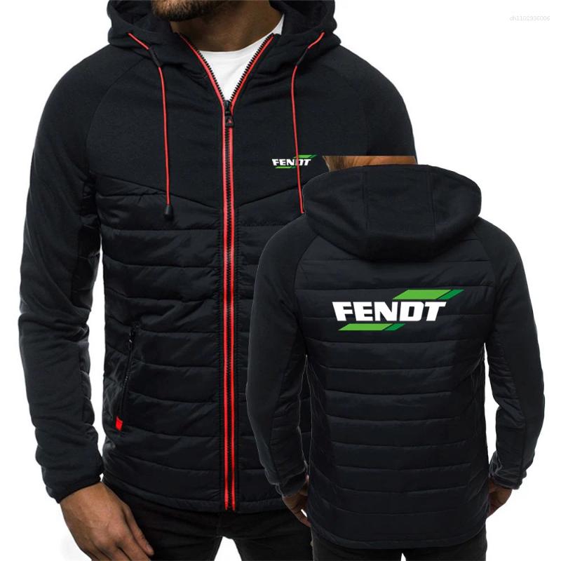 Men's Hoodies 2025 Spring Autumn FENDT Printed Fashion Cardigan Loose Solid Color Patchwork Zipper Comfortable Hooded Cotton Jacket