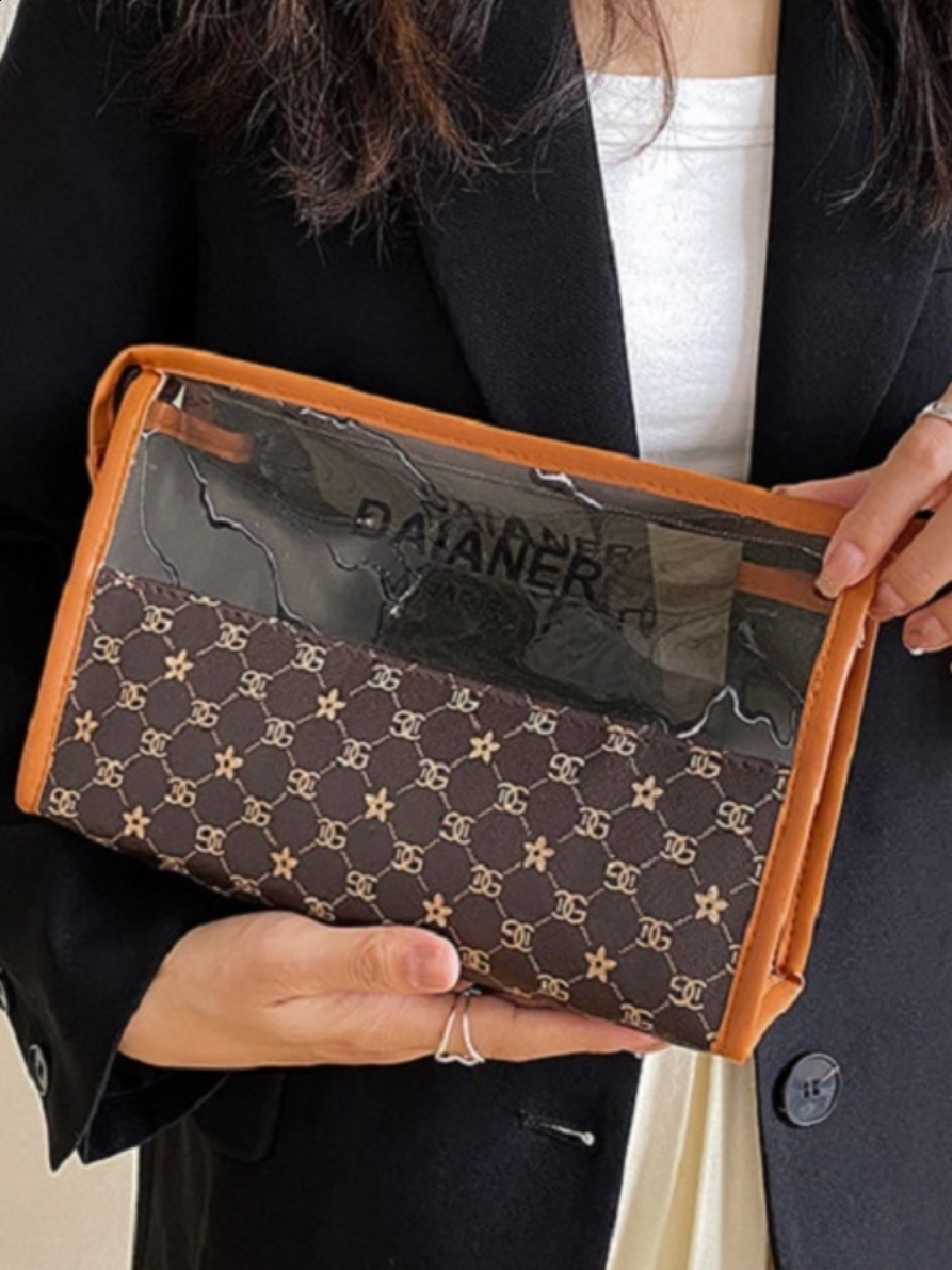 Zipper Pencil Case Bag Women Portable Large Capacity 2025 Ins High-end Waterproof Travel Storage Bag 250818