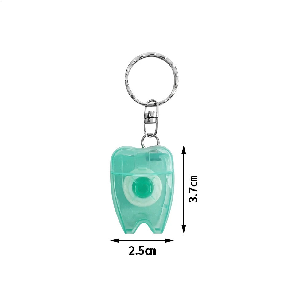 30Pcs 15M Dental Floss Keychain Oral Care Flosser Teeth Cleaning Pick Hygiene Health Clean Wire Portable Dentist Gift 250811