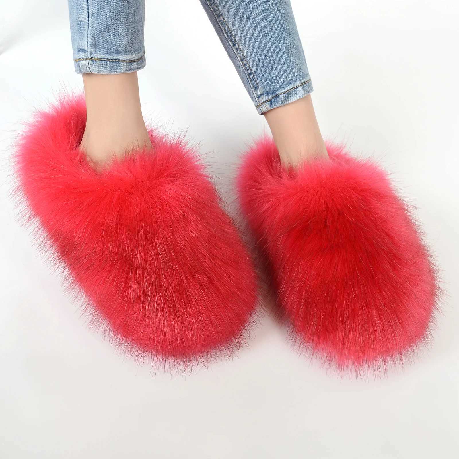 Mens Imitation Plush Warm He Cotton Shoes Indoor Fur Slippers Y250818
