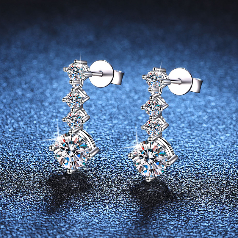 Moissanite earrings zircon earrings lab grown diamonds designer style womens earrings wedding earrings design styles diamond earrings 925 sterling sil