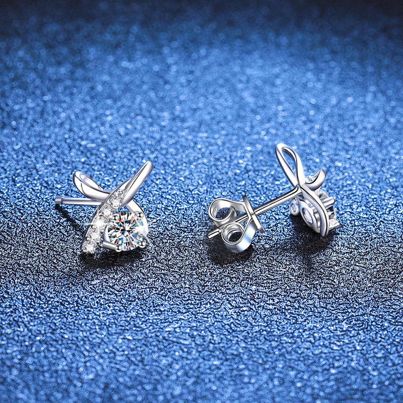 Moissanite earrings, zircon earrings, lab-grown diamonds, designer-style women's earrings, wedding earrings, design styles, diamond earrings 925 