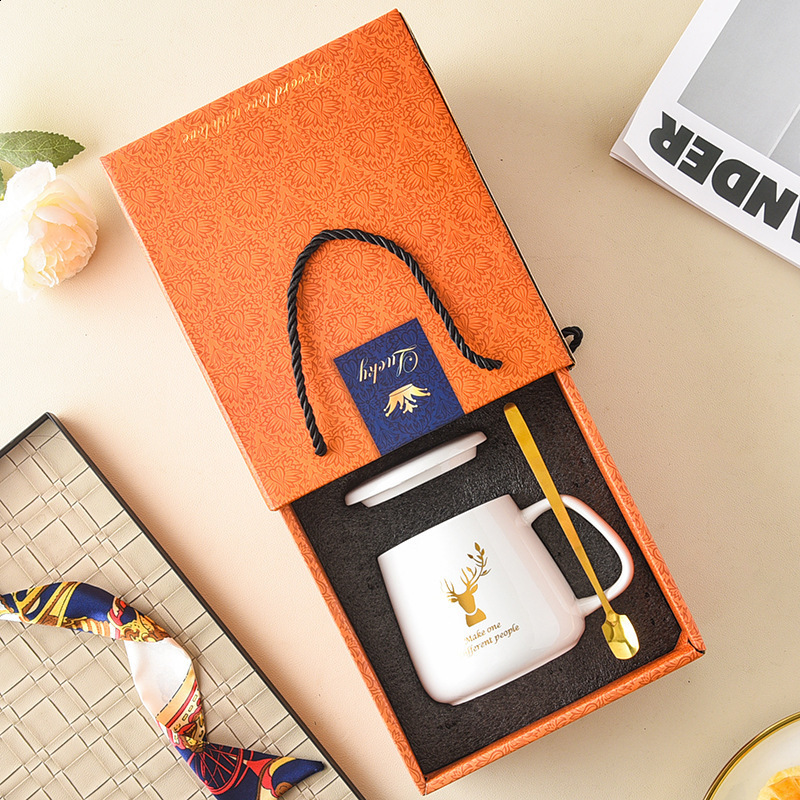 Luxury Cup Phnom Penh Mug Gift Box Set Coffee Mug Couple Ceramic Souvenir Wedding Bridal Lover's Gifts 250818