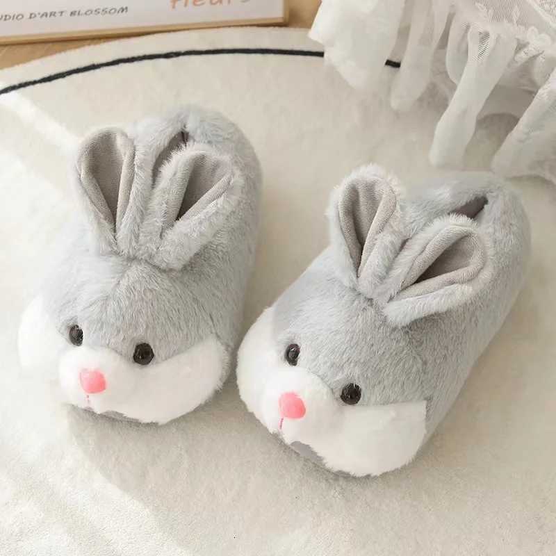 Tsute Tsartun Rabbit Cotton Slippers Pack Gheel Ge Soft Non-slip Verm Breathable Indoor Plush Shoes Y250818