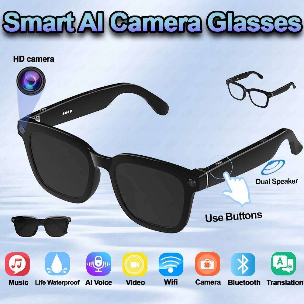 Meta V03-T5 Smart AI HD Camera 1080P Video Recorder Life Waterproof Al Voice Translation Bluetooth Call Sunglasses Glasses