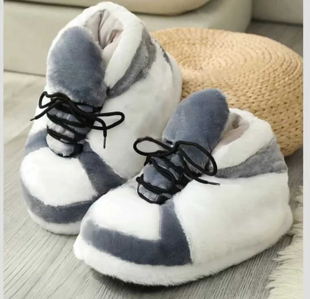 Cute Cartoon Warm He Plush Shoes for Men/Women Winter Cotton Cute Shoes for Women Foam Sneakers Bread Fat Slippers Size Y250818