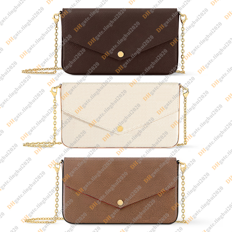 Ladies Fashion Casual Designe Luxury New Pochette Felicie Bag Clutch Bag Wallet Chain Bag Crossbody Shoulder Bag TOP Mirror Quality M81896 N40492 N40491 Pouch Purse