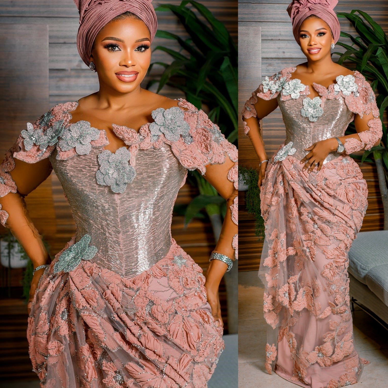 Aso Ebi Blush Pink Sheath Prom Dresses 2025 Floral Lace Flowers Vintage Evening Formal Party Second Birthday Engagement Gowns Plus Size Dress For Spec