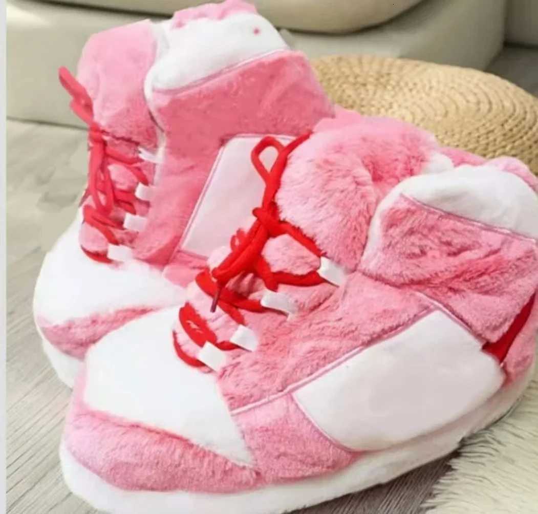 Cute Cartoon Warm He Plush Shoes for Men/Women Winter Cotton Cute Shoes for Women Foam Sneakers Bread Fat Slippers Size Y250818
