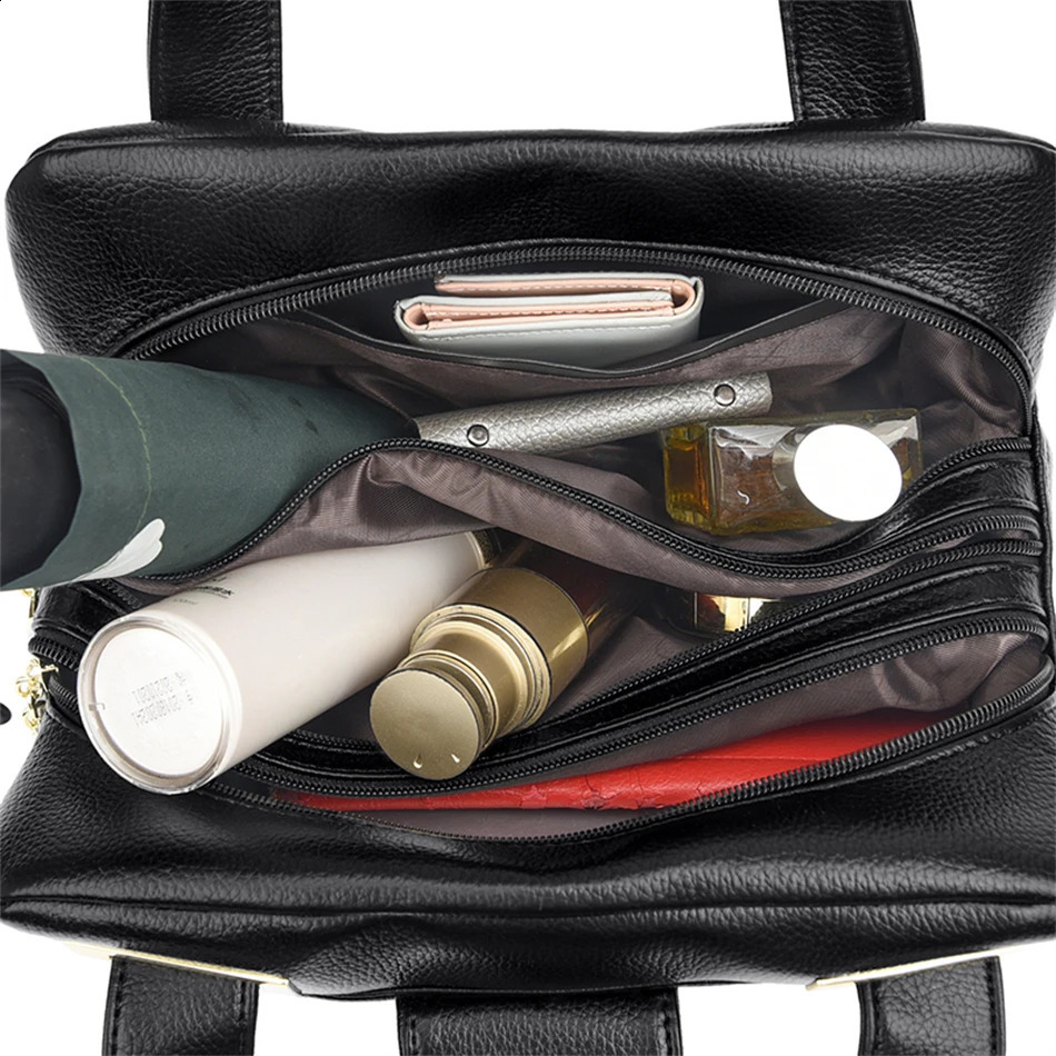 Women Multilayers Tophandle Bag Quality Leather Handbags Purses Female y ner Large Capacity Boston Ladies Sac A Main 250815