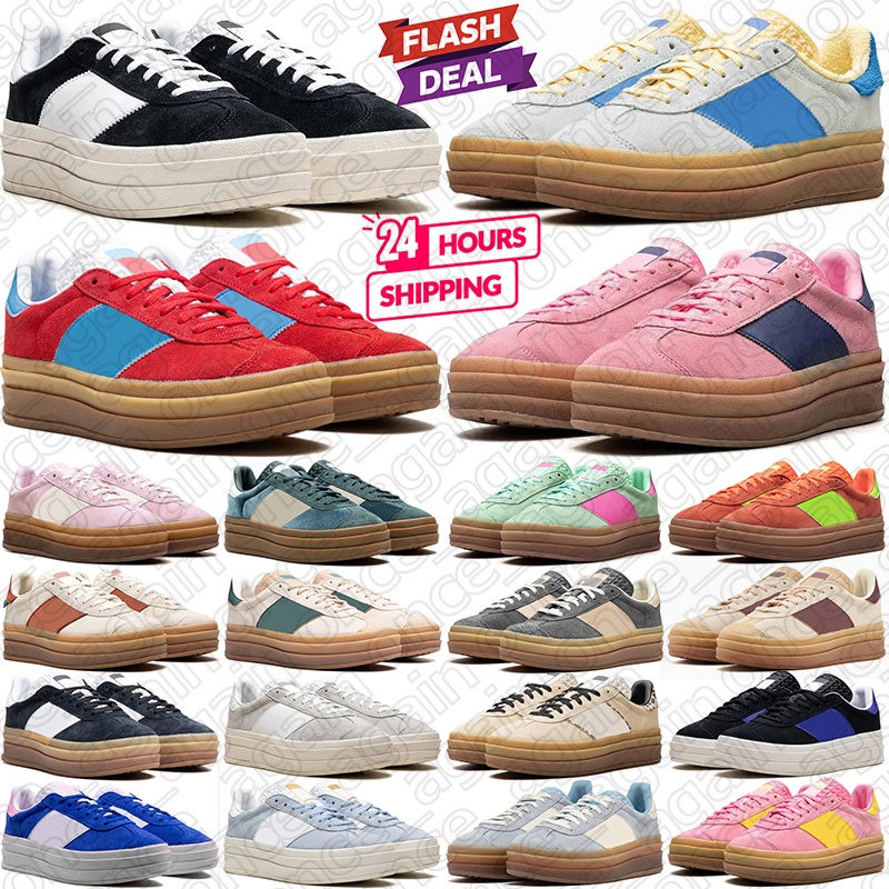 Free Shipping Designer Sneakers Gazells Bold chaussure for Mens Trainers Core Black Pink Glow Almost Blue Yellow women scarpe Plate-forme casual luxury