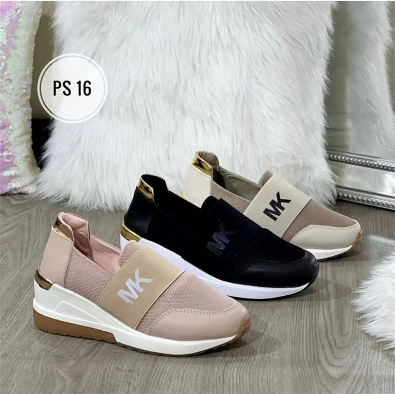 Trendy Plus Size Women's Sneakers 2025 New Wedge Elastic Casual Slip-On Shoes ddmymoon