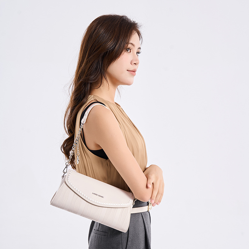 LORDLY KNACK designer bag light luxury genuine soft leather baguette bag casual high-quality vintage shoulder bag for woman