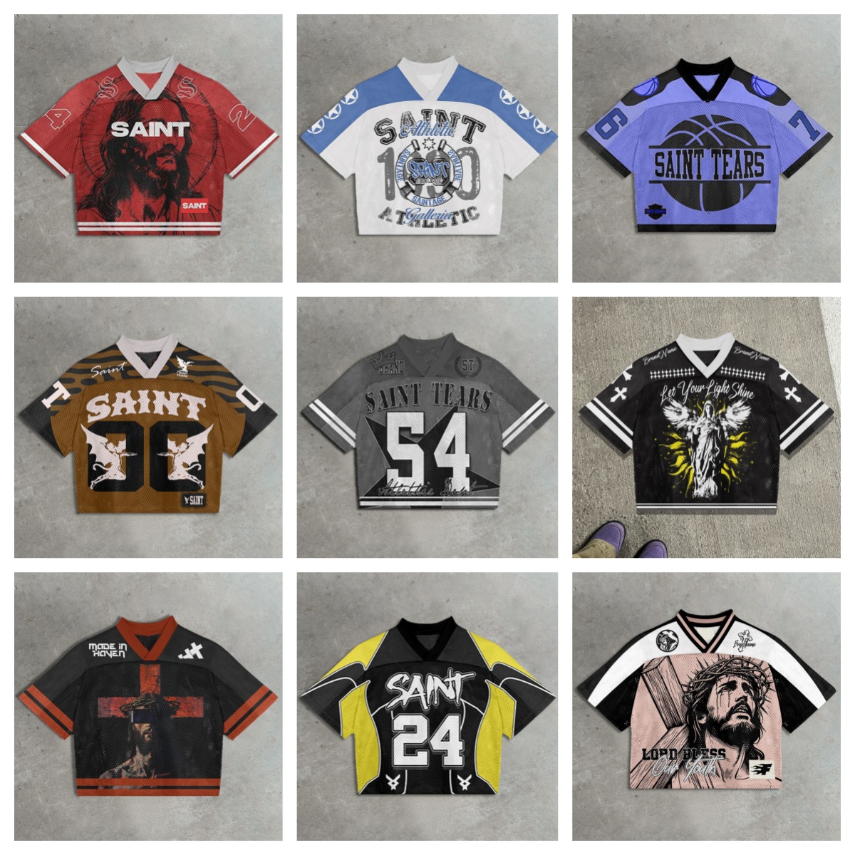 Designer Men's Summer V-Neck Athletic Jersey T-Shirts Y2K Streetwear Casual Loose Fit Breathable Short Sleeve Tee Top