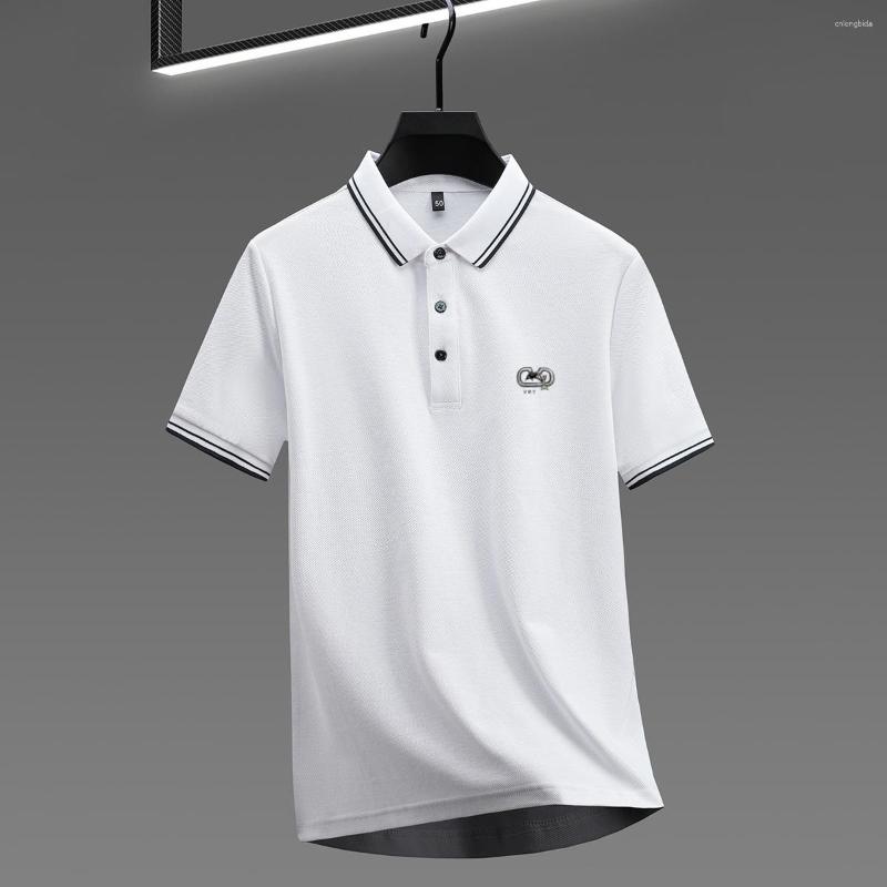 Men's Polos 2025 Short-sleeved Summer Polo Shirt Solid Color Lapel Middle-aged And Young 100 Cotton Casual Top Wear