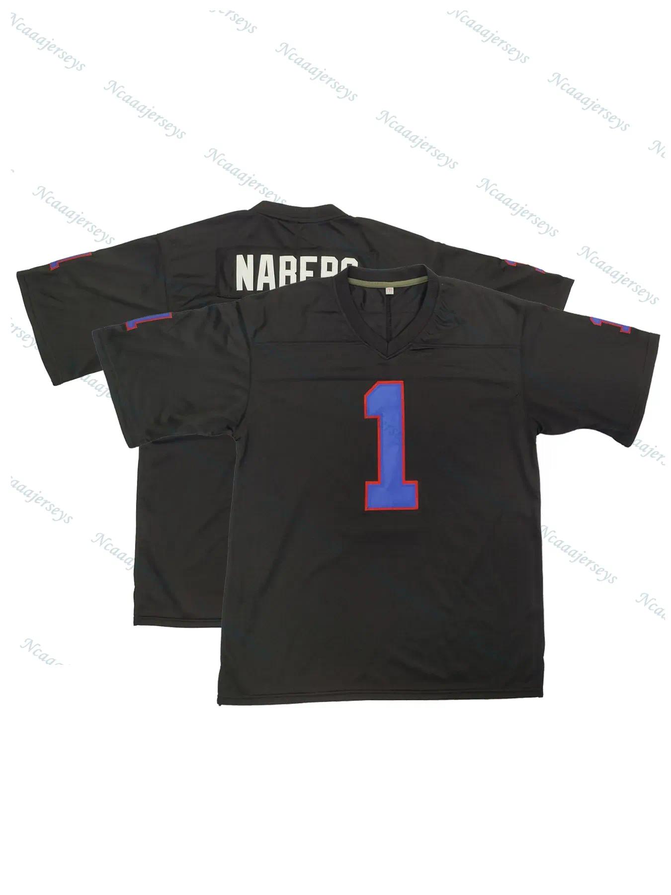 Cheap Custom Blue/White/Red Football Jerseys 6 Jaxson Dart 1 Malik Nabers 51 Abdul Carter 3 Russell Wilson Skattebo Nom and Num Embroidered Letter Design