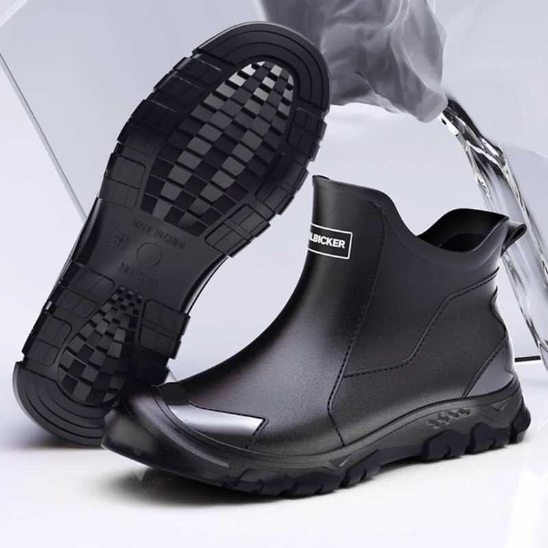 New Outdoor N-slip Light Shoes Men Rain Boots Waterproof Rubber Fishing Shoes Durable Waterproof Rubber Fishing Shoes Size 39-45 XJ250818