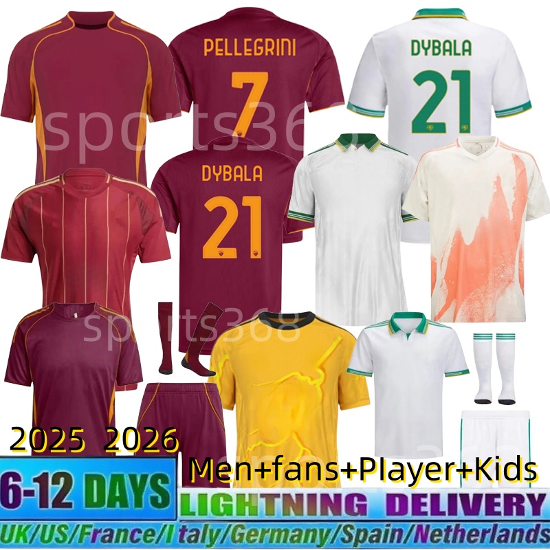 2025 2026 men kids soccer jersey football shirt 24 25 ROMA jersey ABRAHAM PAREDES DYBALA MANCINI E. LE FEE ZALEWSKI EL SHAARAWY ROME Frimpong long PlAYER kids Kit Fans