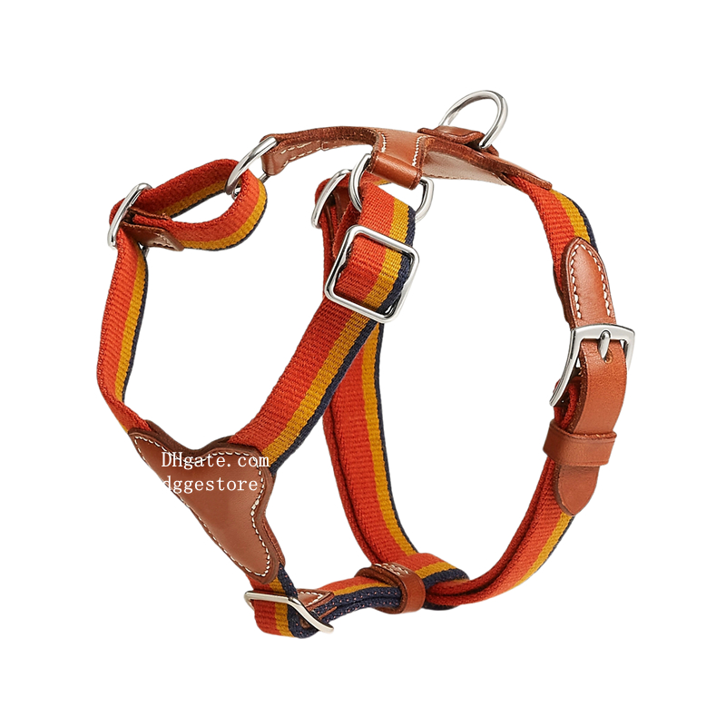 Designer Dog Harness and Leash, Colorful Canvas Leather Dog Harnesses, Soft Lightweight High End Dog Vest Harness for Medium Dogs Luxury Dog Birthday Gift B313