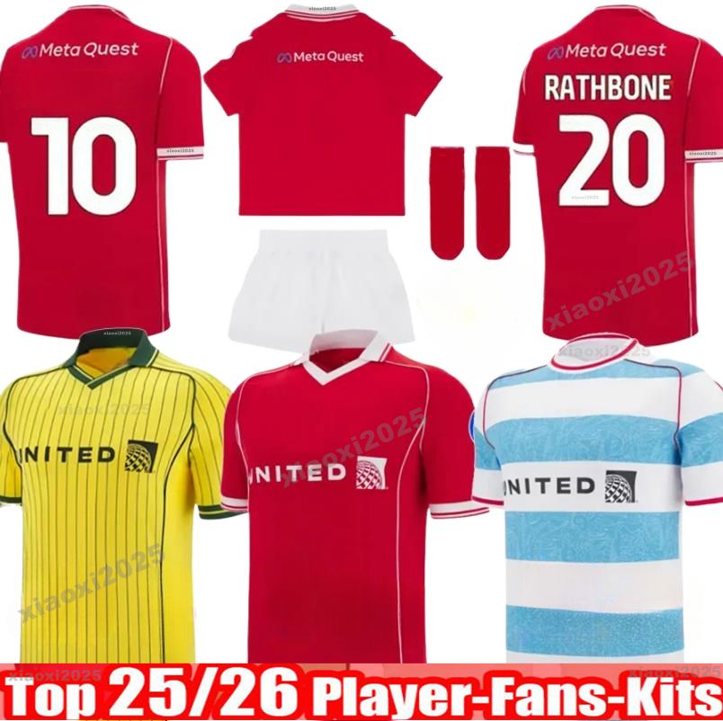 25 26 Wrexham Soccer Jerseys S. Boden F. Takyi P. Rutherford S. Wedgbury Allsopp Billy Ashcroft 2025 Home Football Shirt MEN KIDS Kits Full Set DAVIES YOUNG MULLIN CANNON