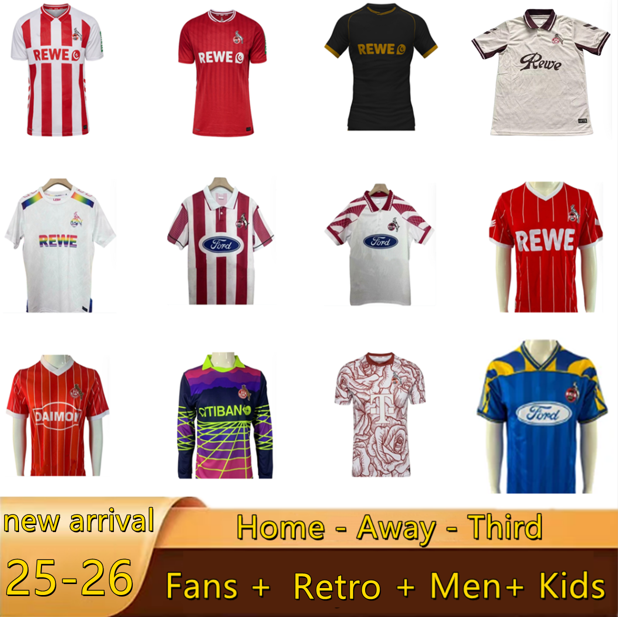 25 26 koln fc Soccer jerseys 125 special rainbow MARTEL KAINZ LJUBICIC WALDSCHMIDT 80 81 82 83 84 85 86 87 91 92 17 18 23 24 UTH TLGGES SELKE football shirt