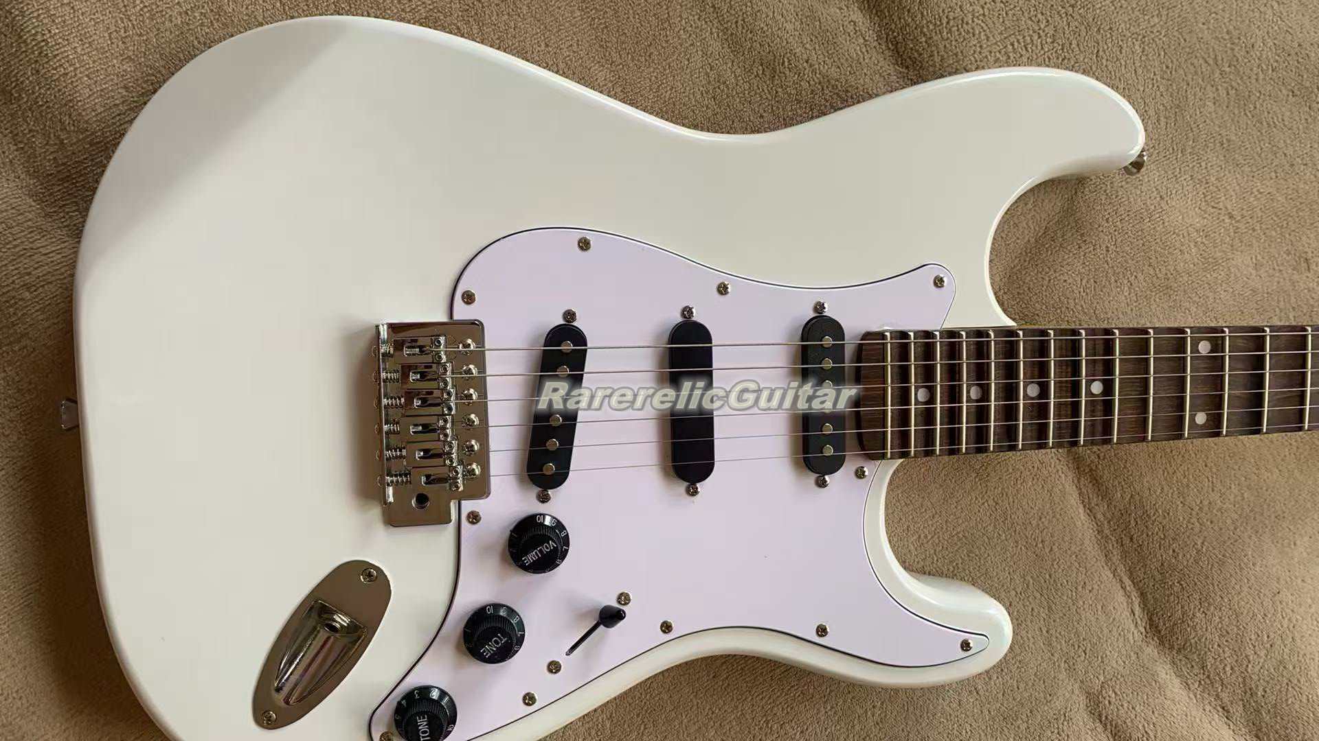 In Stock Artist Ritchie 70s Gray White Electric Guitar Scalloped Rosewood Fingerboard Dot Inlay Vintage Tuners Tremolo Bridge Whammy Bar Ship out in 3