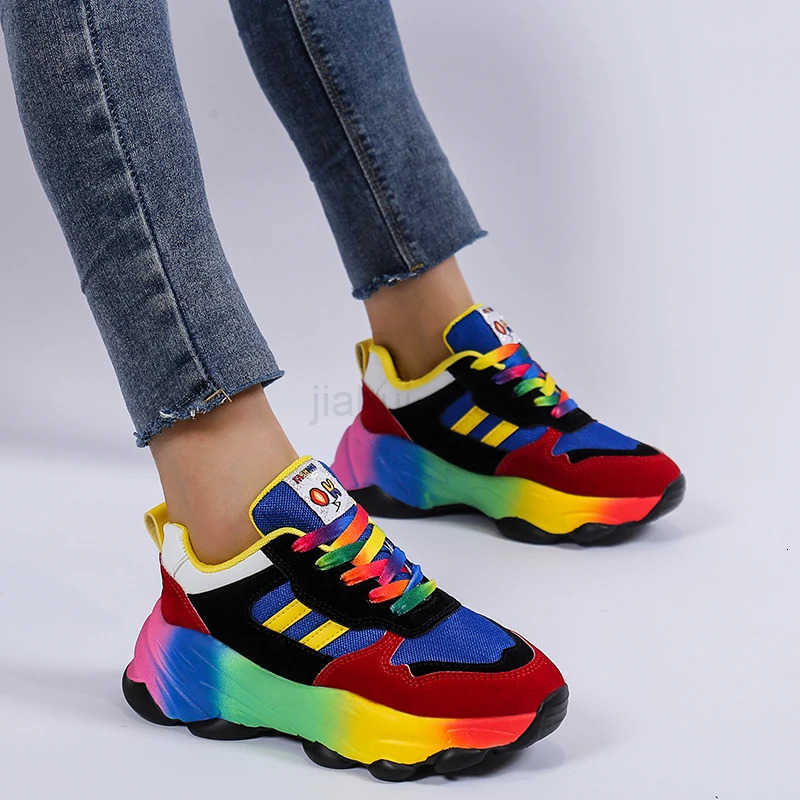 Women Sneakers Summer Womens Vulcanized Shoes Round Toe Color Contrast Sports Shoes Ladies Lace Up Casual Sports Shoes M250818