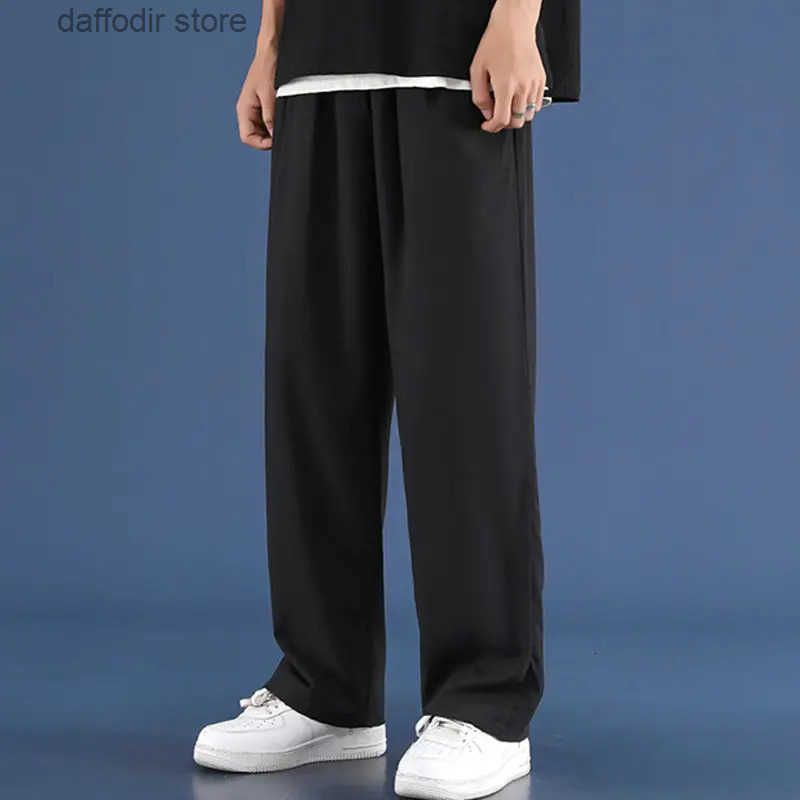 Mens Ice Silk Sweatpants Drawstring Strtwear Harajuku Jogger Trousers Y2k Style Sport Gym Oversized Baggy Wide Leg Pants 8XL 250122 S250818