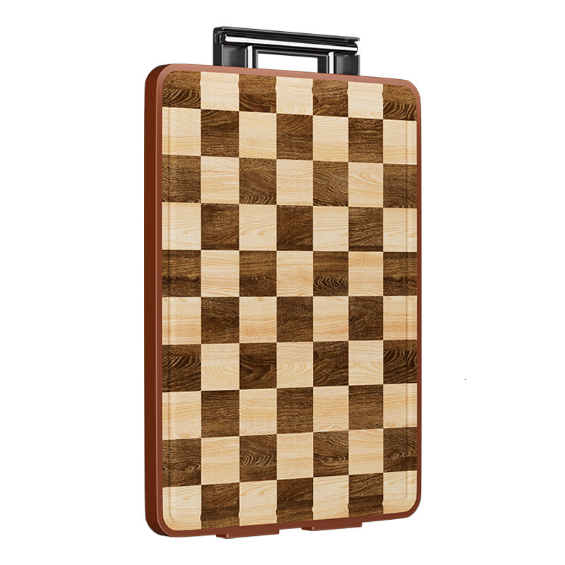 Checkerboard Double-Sided Mildew-Resistant Stainless Steel Cutting Household Thickened Multi-Functional Large Chopping Board ddmythur