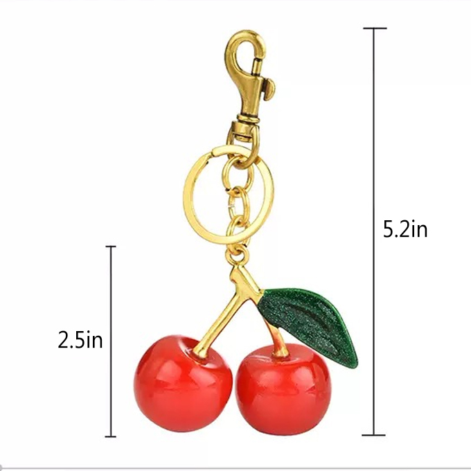 Cherry Keychain Purse Charm Cute Resin Fruit Bag Pendant Car Ornament for Womens cessories L250928MOEY