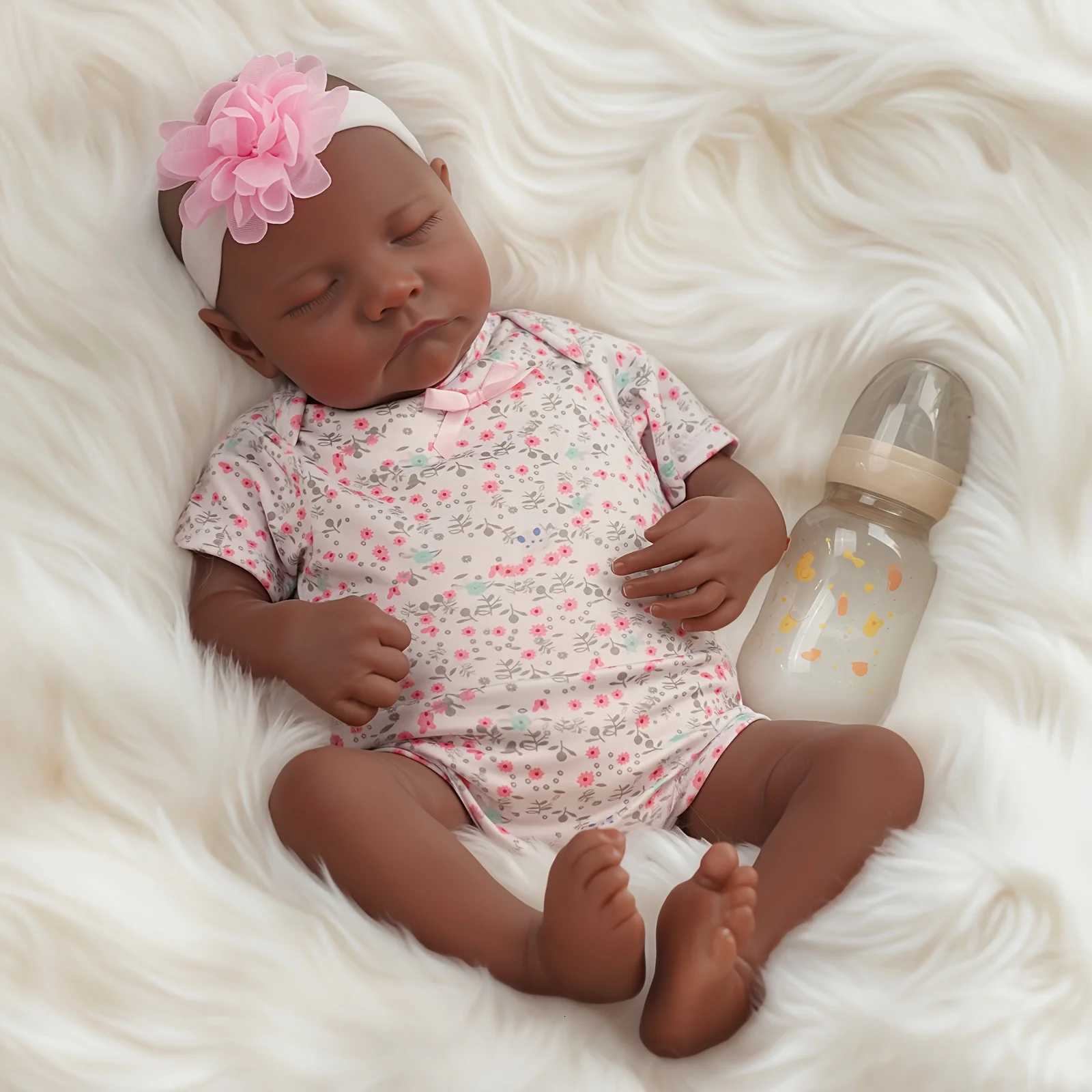 Babeside Lifelike Reborn Baby Dolls 20 Inch Restic African American Newborn Baby Dolls Sleeping That Look Real With Feeding Z250818