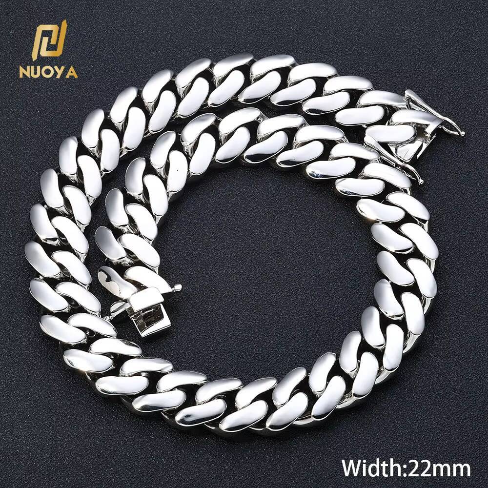 NUOYA Chunky 22mm Miami Cuban Link Chain Necklace for Men 18K Gold Plated High Polishing Hip Hop Jewelry Wholesale Cuban Chains