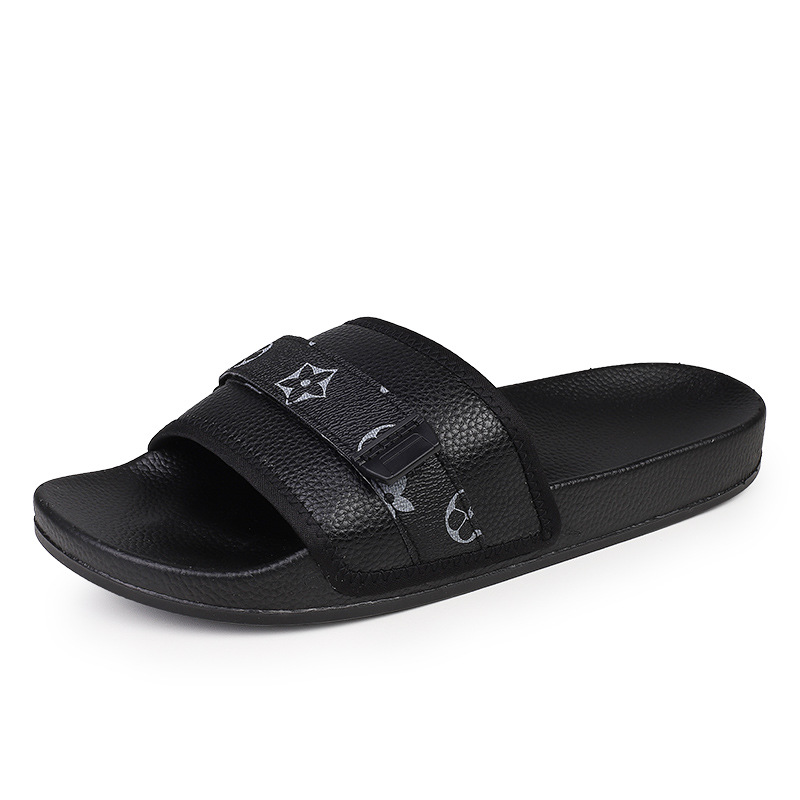 Designer Slippers Men's Wide Width Outdoor Slides - Trendy Summer Beach Sandals for Street Wear - 2025 New Arrivals