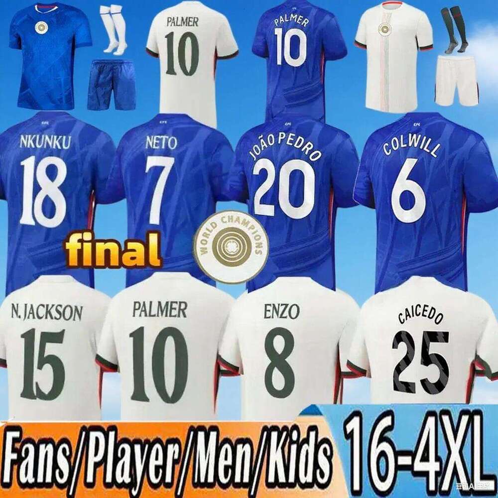 FC 25 26 soccer PALMER CAICEDO NETO PEDRO DELAP GITTENS ESTEVAO FERNANDEZ QUENDA HATO COLWILL 2025 2026 fans men player kits football shirts 2XL 3XL