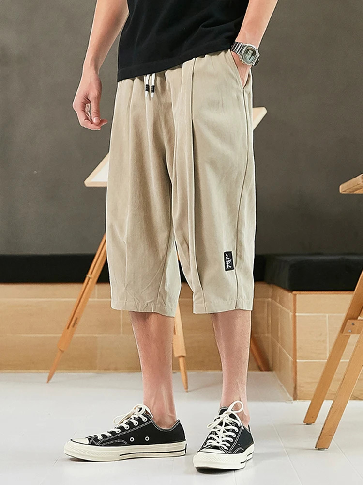 Plus Size Summer Harem Pants Men Short Joggers Chinese Style CalfLength Casual Baggy Male s Trousers 8XL 250815