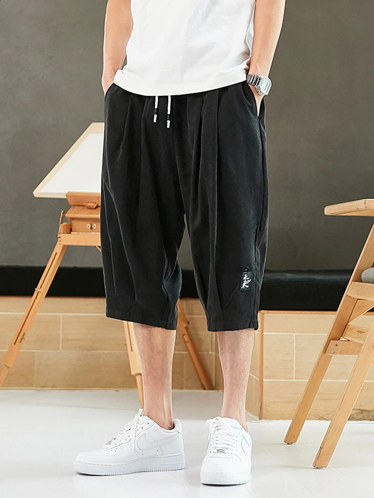 Plus Size Summer Harem Pants Men Short Joggers Chinese Style CalfLength Casual Baggy Male s Trousers 8XL 250815
