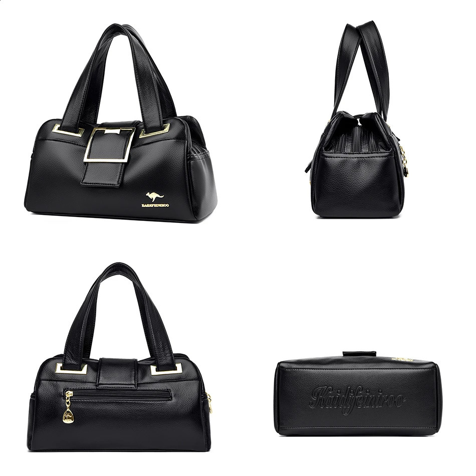 Women Multilayers Tophandle Bag Quality Leather Handbags Purses Female y ner Large Capacity Boston Ladies Sac A Main 250815