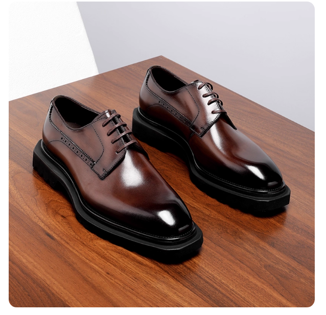 Men's shoes, high-end wedding shoes, lace-up, for weddings, made of cowhide, suitable for workwear, European sizing